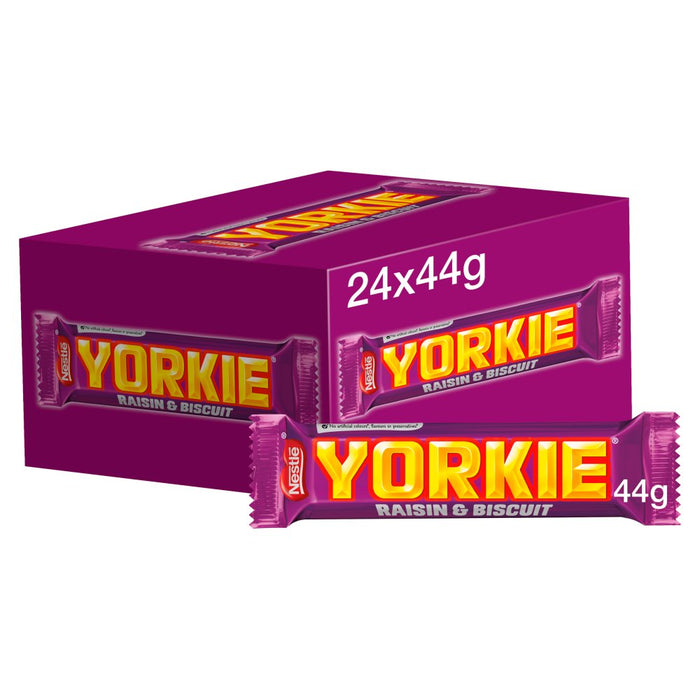 Yorkie Raisin & Biscuit Chocolate Bar 44g (Box of 24)